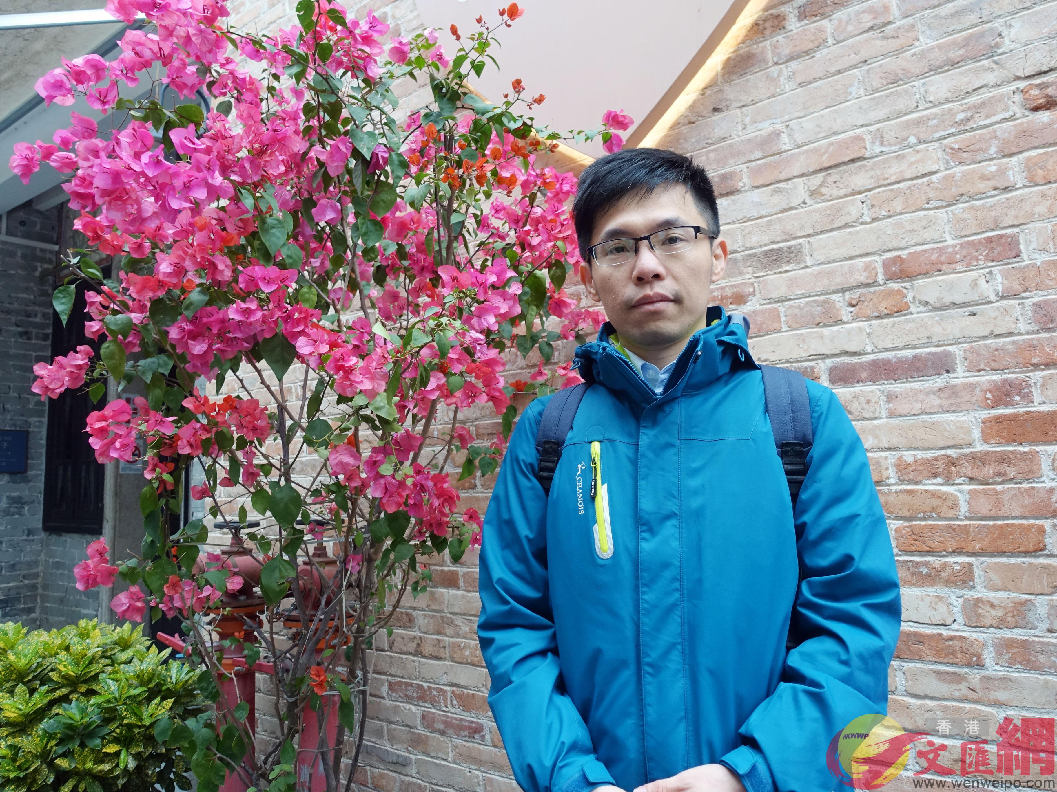 廣州中醫藥大學攻讀博士學位的台灣賴育志表示，未來希望在大陸開設診所。(盧靜怡攝) 